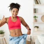 woman showing off waist after taking semaglutide in Alexandria