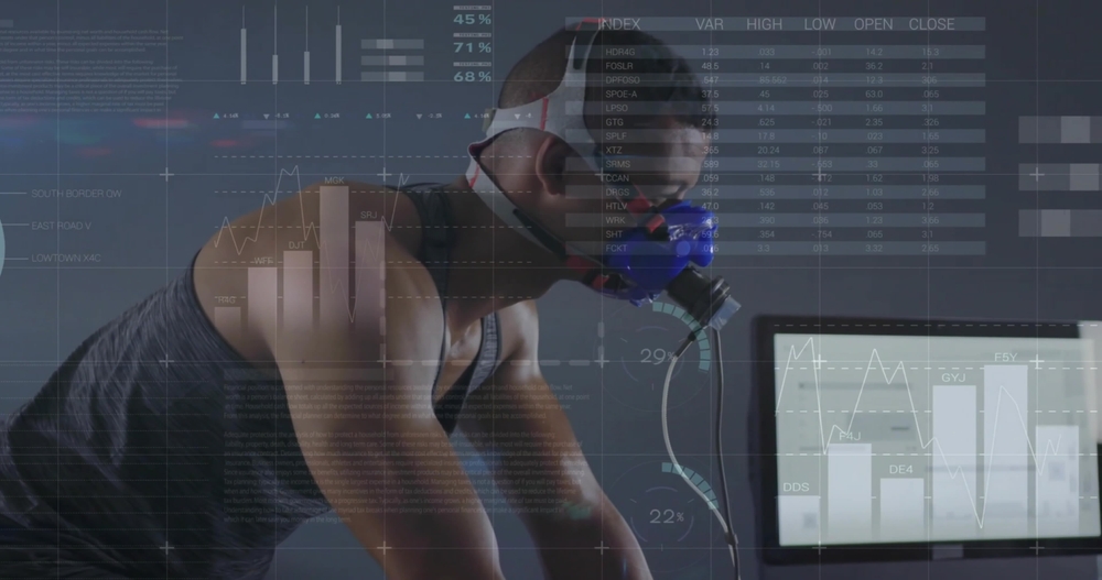 athlete completing a PNOĒ breath analysis in Arlington